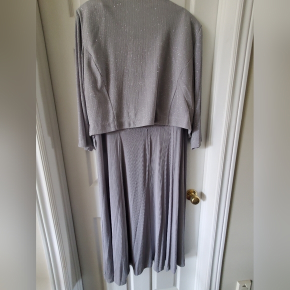 Grey Shimmer Holiday  Dress - Picture 2 of 4